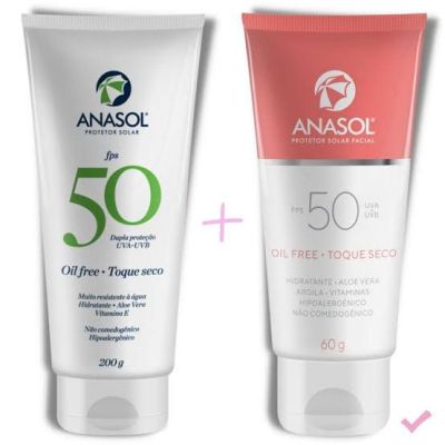 Kit Protetor Corporal Fps 50 200g + Protetor Facial Fps50 60g - Anasol