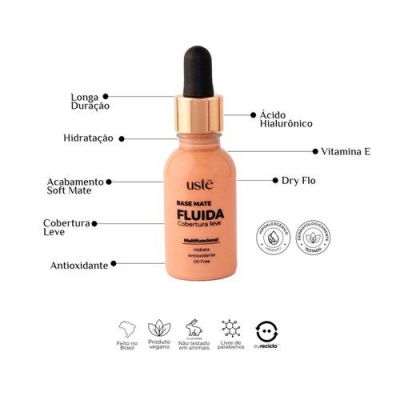 Base Fluida  Matte - Ustē Cosméticos