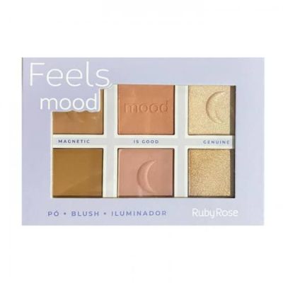 Paleta de Blush Contorno e Iluminador Feels Mood - Ruby Rose