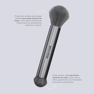 Pincel Duo para Maquiagem Pro 2 Cinza - Boca Rosa