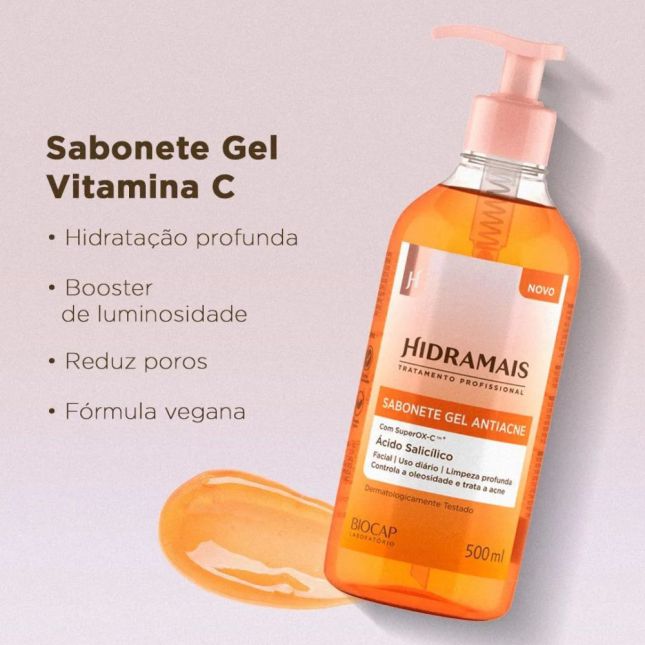 Sabonete Gel Antiacne  Vitamina C - Hidramais