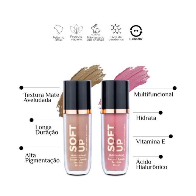 Batom Líquido SoftUp  Multifuncional - Ustē Cosméticos