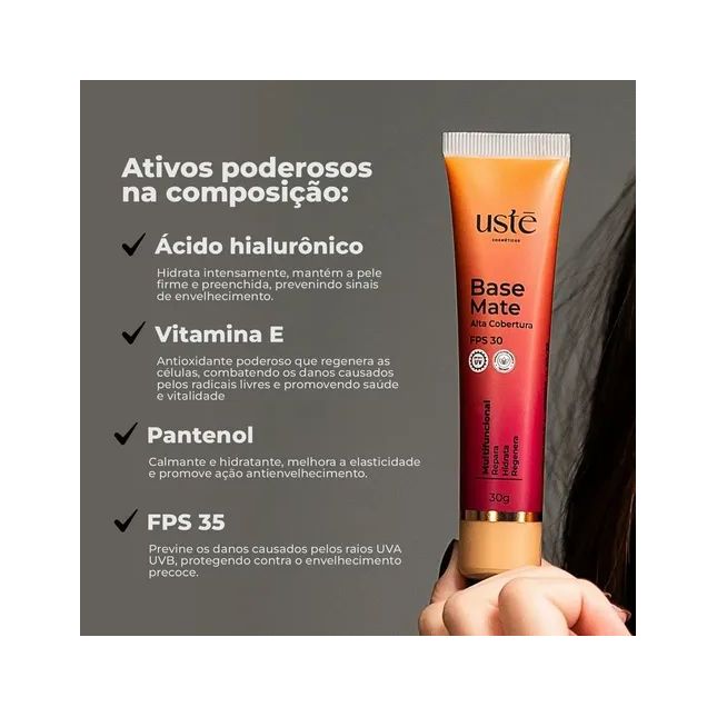 Base Matte MultiUp FPS 35 - Ustē Cosméticos