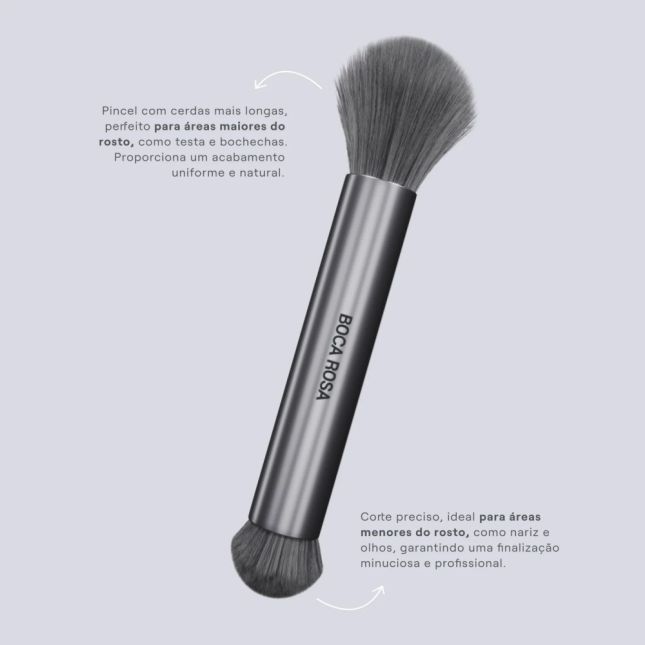 Pincel Duo para Maquiagem Pro 2 Cinza - Boca Rosa