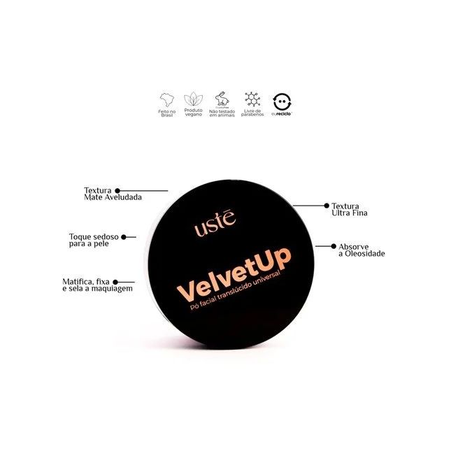 Pó Solto Translúcido VelvetUp - Ustē Cosméticos