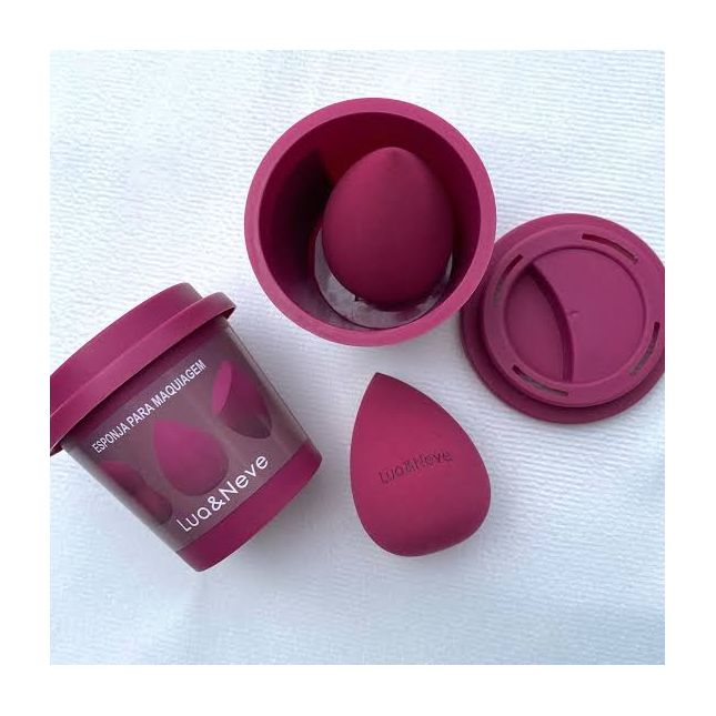 Esponja para Maquiagem com copinho - Lua e Neve 