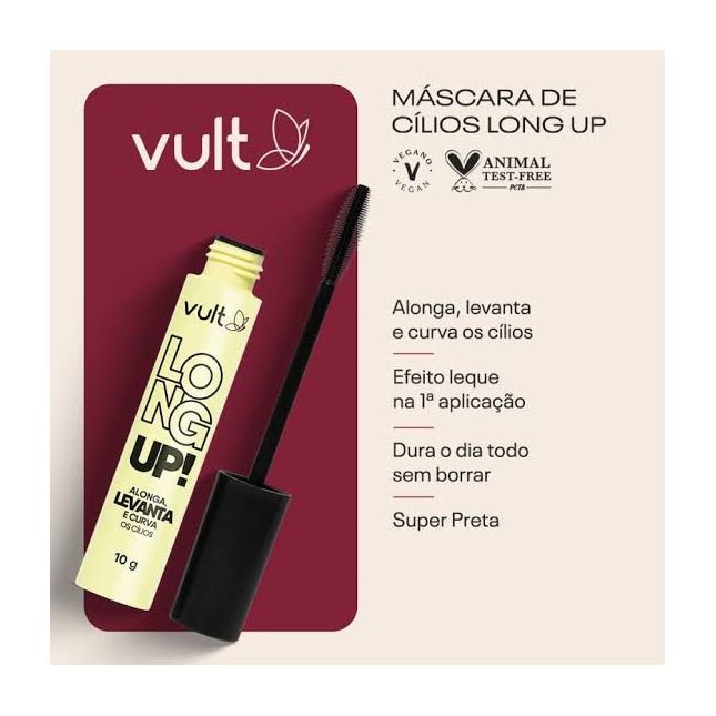 Máscara de Cílios Linha Up!  (alongamento ou volume)-  Vult 