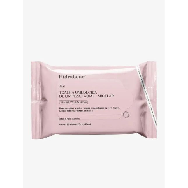 Toalha umedecida Micelar de limpeza facial – Hidrabene